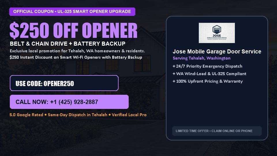 Jose Mobile Garage Door Service $250 OFF Premium LiftMaster Opener Installation in Tehaleh, WA